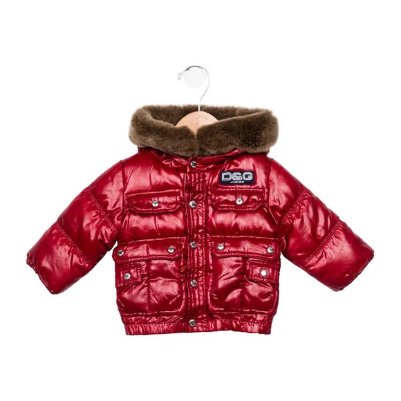D&G Dolce Gabbana Unisex Hooded Puffer Coat Size: 6M